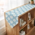 thumbnail image 4 of White Teal Daisy Table Runner Linen Burlap Table Runner 90 Inches Long Spring Summer Floral Farmhouse Dresser Scarves for Kitchen Island Coffee Dining Room Party Wedding Banquet Holiday Decor 13"x90", 4 of 8
