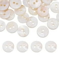 thumbnail image 1 of Uxcell 100Pcs Botones de Concha Natural Redonda, Botones de Costura de Madreperla de 9mm y 2 Agujeros para Ropa, Camisas, Vestidos, Manualidades DIY, Crema Amarilla Caqui, 1 of 6