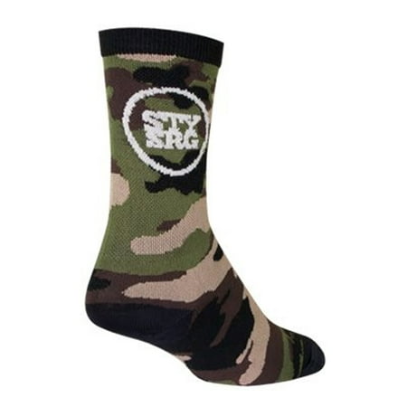 SockGuy Crew 6in Stay Strong Camo Cycling/Running Socks (Stay Strong Camo -