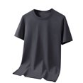 thumbnail image 2 of USNSM (M-5XL) Men's T Shirts Oversized Short Sleeves Loose Comfort Breathable Solid Streetwear Tee Crew Neck Cotton Tops Gray XXXL, 2 of 8