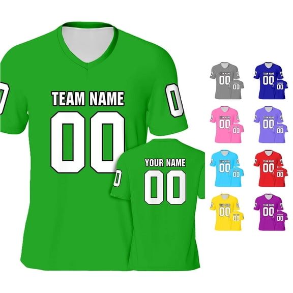 Yuhangmm T Shirts for Women, Custom Football For Men Women TeamName Football Customized Sport Shirt Fans Neck Top for Women Green XXXXL