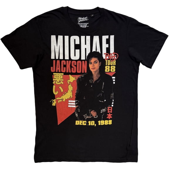 Michael Jackson Unisex T-Shirt: Bad Tour '88 Tokyo (Black)