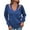 Blue, variant on IROINNID Womens Sweater Knit V-Neck Pullover Sweater Solid Color Leisure Short Length Long Sleeve Sweater