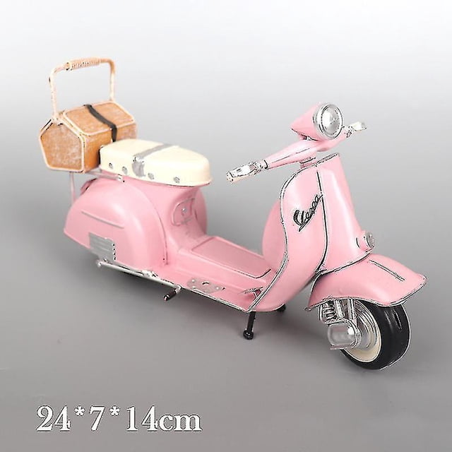 Modelo de Scooter Vespa YONGSHENG rosa coche de Motor de simulación Vintage