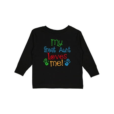 

Inktastic My Great Aunt Loves Me Gift Toddler Boy or Toddler Girl Long Sleeve T-Shirt