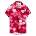 thumbnail image 3 of Camisa hawaiana de moda para hombre, blusa informal con botones para playa, verano, día de San Valentín, estampado 3D, corazón de amor, manga corta, ropa, 3 of 5