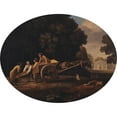 thumbnail image 2 of George Stubbs 14x12 Black Ornate Wood Framed Double Matted Museum Art Print Titled: Labourers (1781), 2 of 5