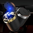 thumbnail image 3 of Multi-Functional LED-Lit Car Ashtray with Secure Lid & One-Click Open - Premium ABS & Stainless Steel Construction, Anti-Slip Base, 2 Extinguishing Holes - Portable for Car, Office, Home Use (Blue), 3 of 6
