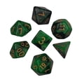 thumbnail image 2 of 7x Polyhedral Dices Smooth D4-D20 for dices set family Math Teaching Bar Table Board Games Green Black, 2 of 7
