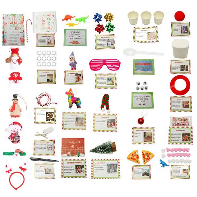 Navidad 12/24 Días Cuenta Regresiva Calendario de Adviento Elfo Kit Sorpresa para Niños (E) Likrtyny Para estrenar