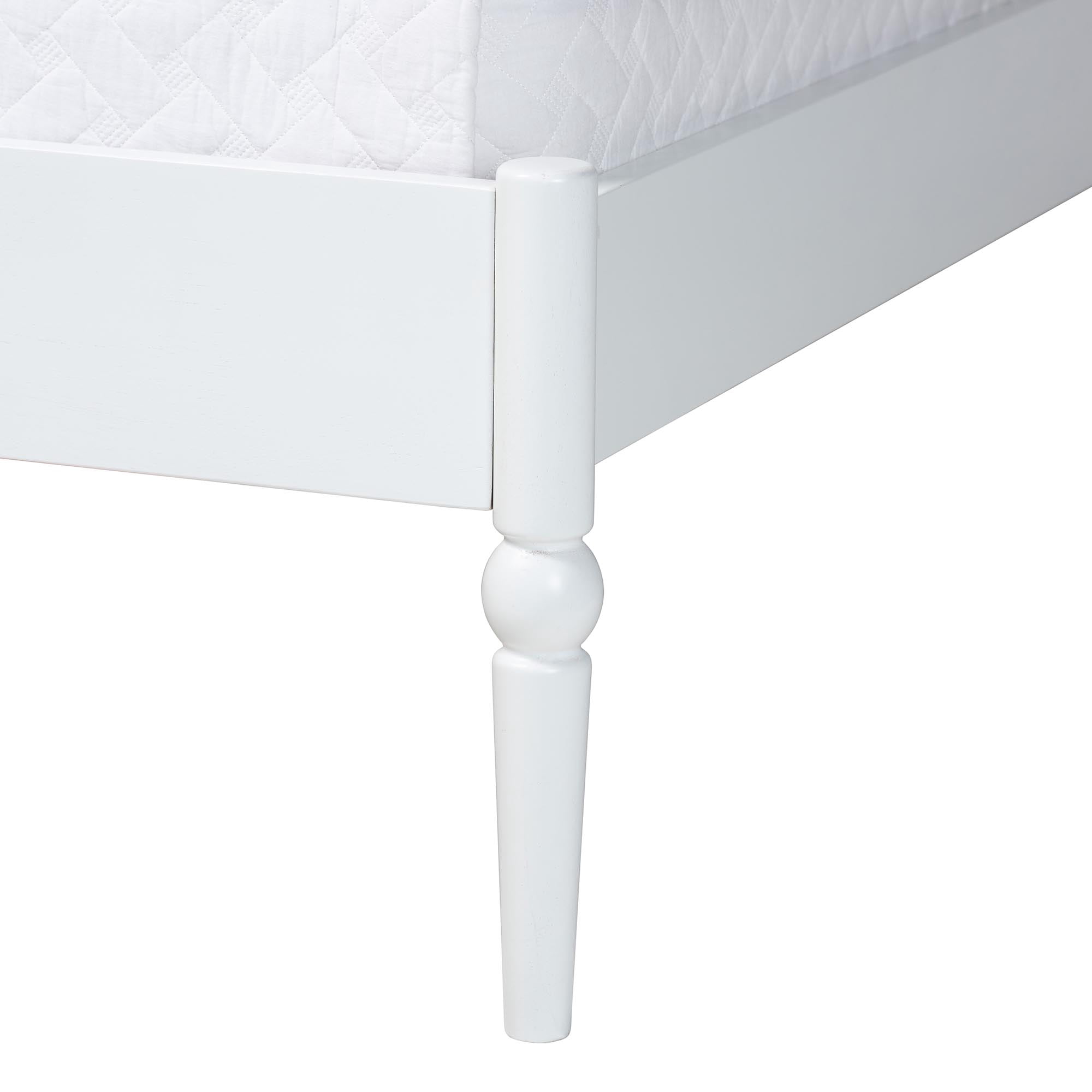 Baxton Studio Brantley Modern Farmhouse Platform Bed, Queen, White