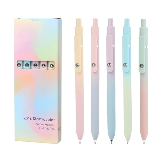 5 Pcs 0.7mm Pens Point Smooth Writing Pens Cute School Gifts.Cool Aesthetic Teacher School Desk Accessories Birthday Gifts(0.6ml)