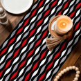 thumbnail image 3 of Red Grey Striped Table Runner 70 Inches, Modern Abstract Geometric Stripes Bed Runner Dresser Scarves Tabletop for Indoor Outdoor Parties/Ceremony/Banquet, 13" x 70", 3 of 9