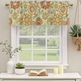 thumbnail image 2 of Gray Green Boho Floral Curtain Valances for Windows, Kitchen Valance Window Treatments Panel 2 Pack, Vintage Abstract Art Ethnic Flowers Rod Pocket Short Curtains for Bathroom Bedroom 42 x 12 Inch, 2 of 8