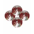 thumbnail image 7 of 15 Inch Round Placemats Set of 4, Red Plaid Christmas Non Slip Heat Insulation PP Table Mats, Snowman Xmas Tree Ball Elk Snowflake Washable Place Mats for Kitchen Dining Party Table Decor, 7 of 7
