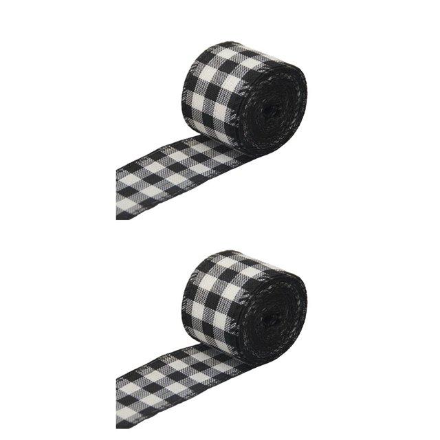 Wosthever Cintas de Navidad Adornos de casa a cuadros convenientes Accesorios decorativos de lujo exquisitos para celebración 6 Ancho 6 cm Type2 NO2
