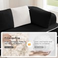 thumbnail image 6 of 77.2" Teddy Fabric 32D Boneless Sofa,Modular Sectional Sofa with Curved Armrest,Contrast Color Design with Pillow,Fluffy Comfy Couch with L Shaped Chaise,for Living Room,No Assembly Required,Black, 6 of 7