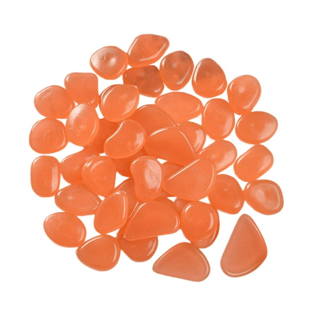 50 Pcs Pierres Lumineuses Phosphorescentes Roches Galets Galets de Jardin Lumière Orange