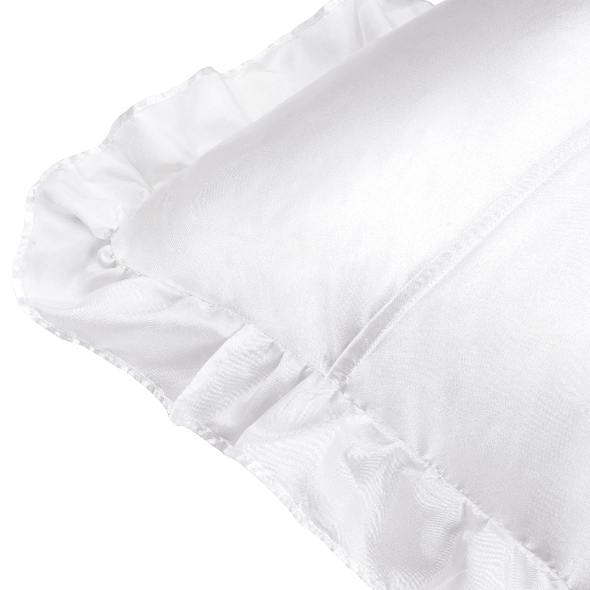 Unique Bargains Satin Ruffle Envelope Closure Pillowcases Set of 2 White 20"x26"