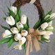 thumbnail image 2 of Guirnalda de dintel de tulipán blanco para puerta de flores de seda de estilo europeo, decoración de pared, decoración de ventana para boda y hogar, 2 of 9