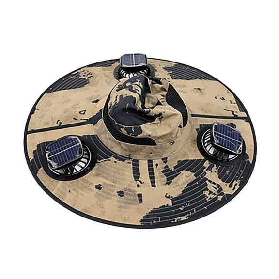 Solar Fan Hat,Solar Powered Fan Hat for Men Women,Wide Brim Sun Hat with 3 Solars Fan,3-in-1 Hands-Free Hats Fans