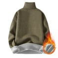 thumbnail image 2 of TFEOQRY Men's Turtleneck Sweater Loose Thickened Thermal Knitted Long Sleeve Pullover Casual Fall Winter Warm Tops Olive Green, 2 of 5