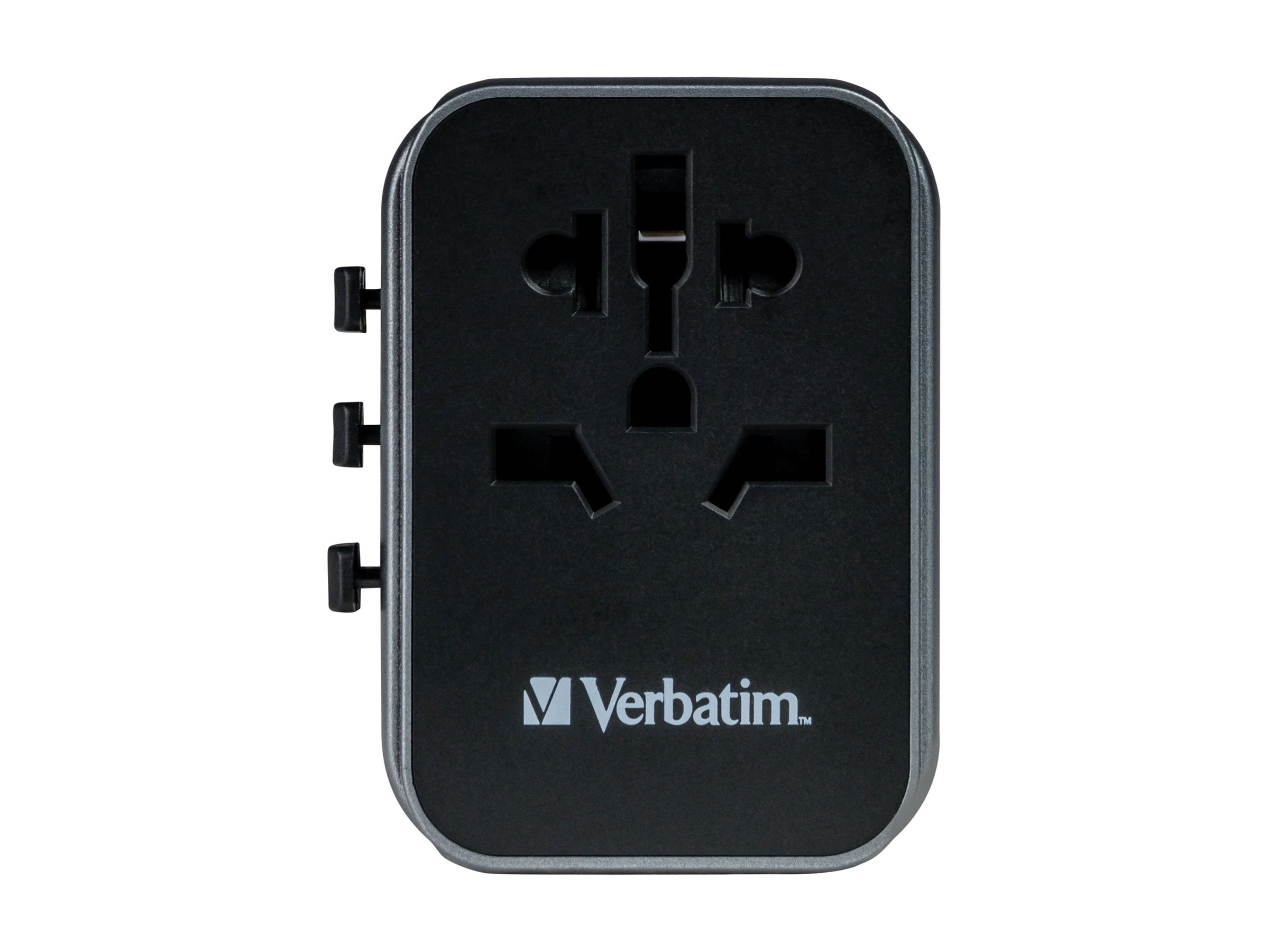 Verbatim UTA-03 Universal Travel Adapter 30W - USB -C, USB-A - 120 V AC, 230 V AC Input - 5 V DC, 9 V DC, 12 V DC, 15 V DC, 20 V DC Output - 3 A