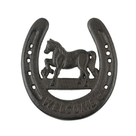 - Rustic Metal Horseshoe Welcome Sign Horse & Shoe Rustic Man Cave Garage Wall Decor