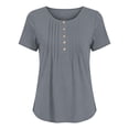 thumbnail image 5 of CALAFEBILA Womens Short Sleeve Tops Casual Summer Plain Womens Shirts Short Sleeve V Neck T-shirts, 5 of 8