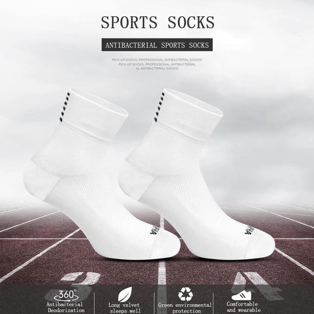 Calcetines deportivos para ciclismo, cómodos, para hombres y mujeres, calcetines transpirables para correr (blanco)