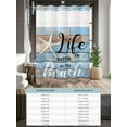 thumbnail image 6 of No Hook Cloth Fabric Shower Curtain with Snap in Liner, Blue Beach Waterproof Shower Curtains Set with See Through Top Window, Coastal Starfish Graffiti Retro Wooden Plank Bath Curtains 72"x84", 6 of 6