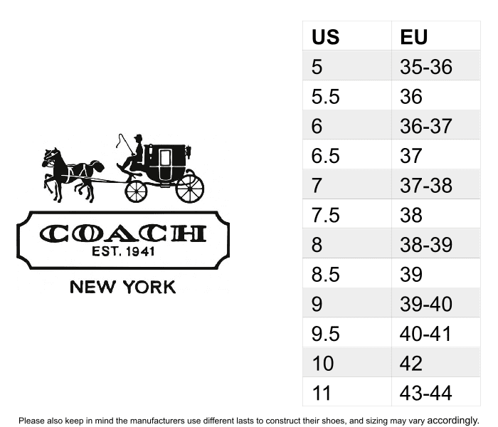 Coach Sneakers Size Chart