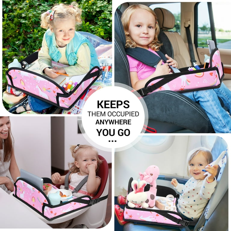 INFANZIA Kids Travel Tray, Toddler Car Seat Tray for Drawing and