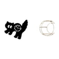 thumbnail image 1 of Reloj de pared para baño o dormitorio con diseño de gato. Reloj de pared silencioso de acrílico sin . Estante de almacenamiento de pared de hier, 1 of 8