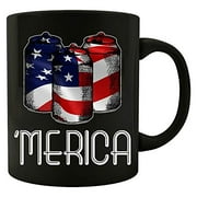 American Flag Beer Cans - United States Patriotic Theme - Alcohol Gift - Colored Mug