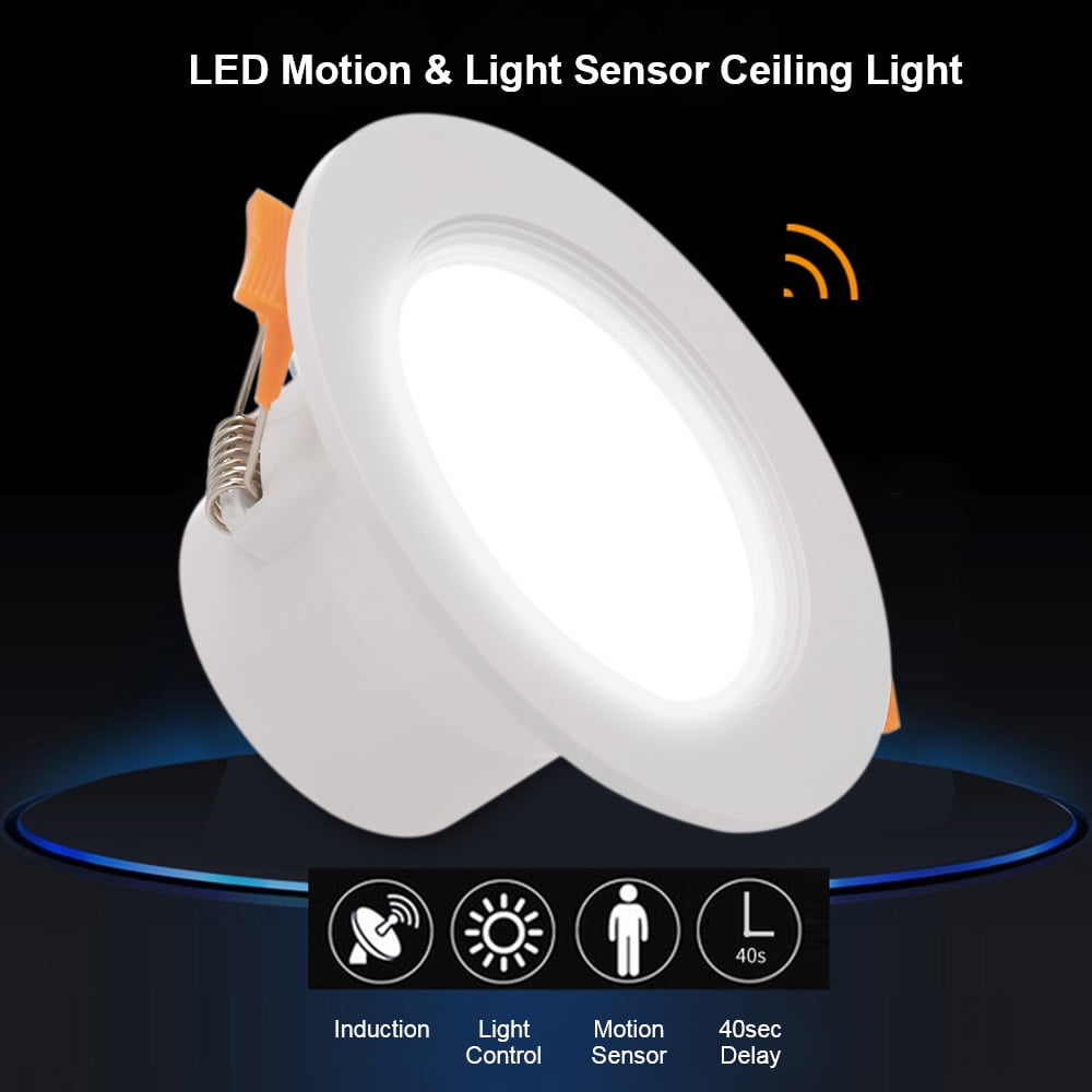 5PCS 7W PIR Motion Sensor LED Light Recessed Ceiling Downlight Lamp Cool White 