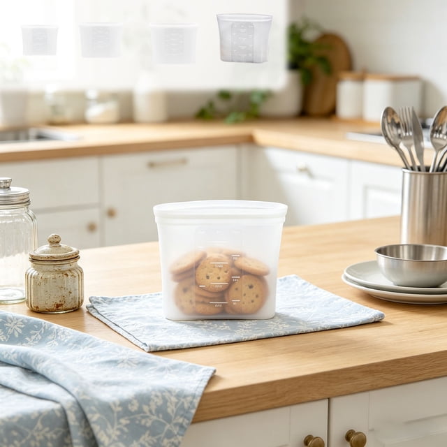 TTJ Freezer Bags Ziplock Bags Various Sizes 4 Size Reusable Silicone Food Storage Bags Stand-Up Food Bags with Measurement Mark Good for Microwave and Freezer