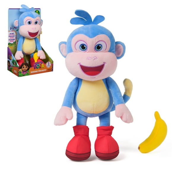 Nickelodeon, Dora, Peluche officielle Bananas for Boots, jouets éducatifs, peluches interactives, singe en peluche pour les enfants à partir de 3 ans, 33 cm Walmart exclusivité