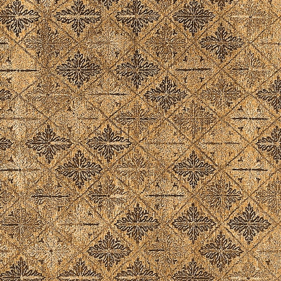 Ahgly Company Indoor Square Oriental Orange Industrial Area Rugs, 5' Square
