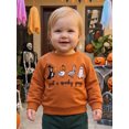 thumbnail image 3 of RUINIXCW Toddler Baby Boy Girl Halloween Sweatshirt Outfit Infant Fall Winter Clothes Pumpkin Ghost Letters Embroidery Crew Neck Pullover Shirts Tops, 3 of 10