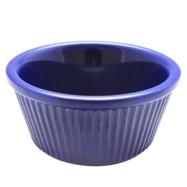3 Oz. Fluted Ramekin, Cobalt Blue, Melamine,Pack of 6,6 packs