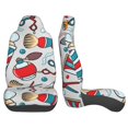 thumbnail image 2 of LAKIMCT Barber Tools Pattern Car Seat Covers Vehicle Front Seat Covers Universal Fit Seat Protector, 2 of 9
