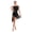 Black, variant on Sholeno Womens Rhinestone Ruched Mesh Lyrical Dance Dress for Figure Skating Ballet Gymnastics Leotard Dancewear Black M