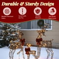 thumbnail image 3 of Ktaxon Lighted Christmas 5ft Deer Family Set Outdoor Yard Decoration LED Lights, Stakes - Rattan, 3 of 9