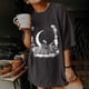 thumbnail image 1 of Pntutb Blusa de manga corta con estampado de calavera, sol y luna, estilo vintage, para mujer Pntutb Pntutb-3309, 1 of 9