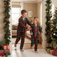thumbnail image 6 of Nibbcoa Christmas Family Pajamas Matching Set, Plaid Long Sleeve Shirt with Sleepwear Loungewear, 6 of 9