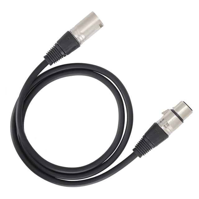 3Pin XLR Male To XLR Female Mixer Cable, Microphone Cable Flexible Professional 1m/2m/ Stable Performance for Live Sound for Studio Recor Black