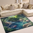 thumbnail image 2 of Non-Slip Polyester Rug 63x48in & 80x58in - Plush Memory Foam Floor Mat, Absorbent, Fade Resistant, Machine Washable for Living Room, Bedroom, Entryway，Koi Carps, 2 of 7