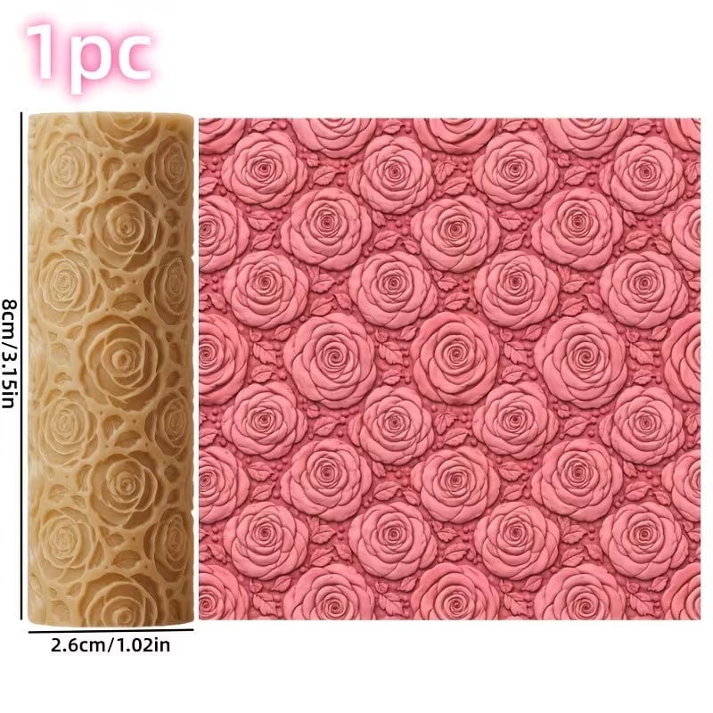 Small Rose Texture Embossed Polymer Clay Roller - A must-have tool for ceramic sculptures