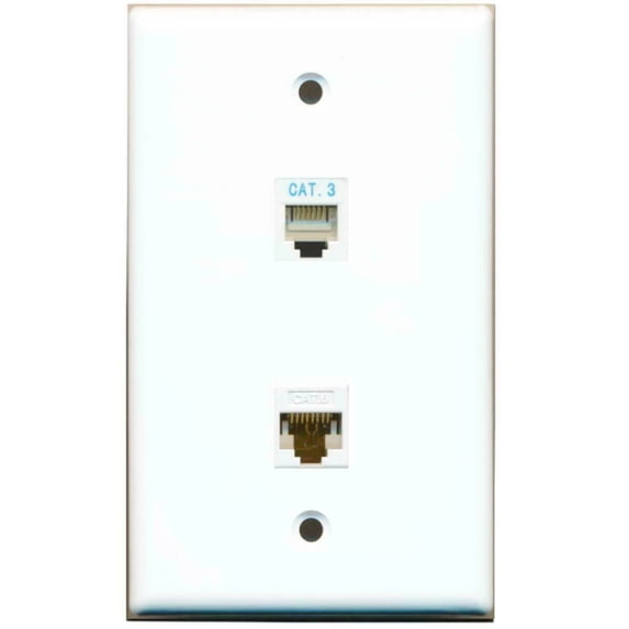Ultra Spec Cables - 1 Port Phone Rj11 Rj121 Port Cat6 Wall Plate Decorative